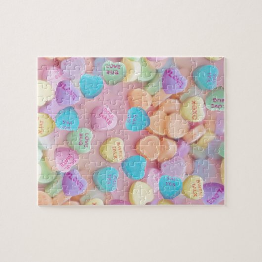 Valentine Süßwarenherzen Puzzle (Horizontal)
