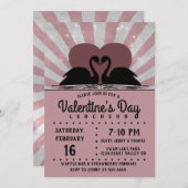 Valentine Swans Einladung (Vorne/Hinten)