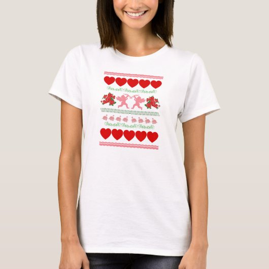 Valentine Sweater Design T-Shirt (Vorderseite)