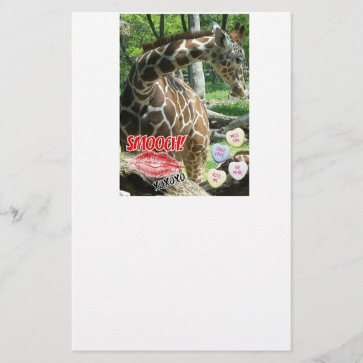 Valentine Sweetest Day Giraffe Briefpapier (Vorderseite)
