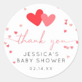 Valentine Sweetheart Baby Dusche Gefallen Sticker (Vorderseite)