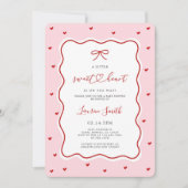 Valentine Sweetheart Baby Shower Einladung (Vorderseite)