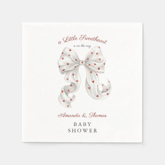 Valentine Sweetheart Baby Shower Serviette (Vorderseite)