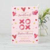Valentine Sweetheart Babydusche Einladung (Stehend Vorderseite)