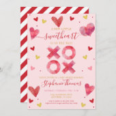 Valentine Sweetheart Babydusche Einladung (Vorne/Hinten)