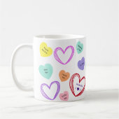 Valentine Sweetheart Candy Phrases Tasse (Links)