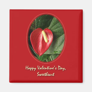 Valentine Sweetheart Card - Anthurium Magnet