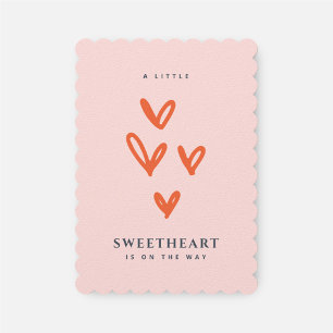 Valentine Sweetheart Girl Baby Shower Einladung