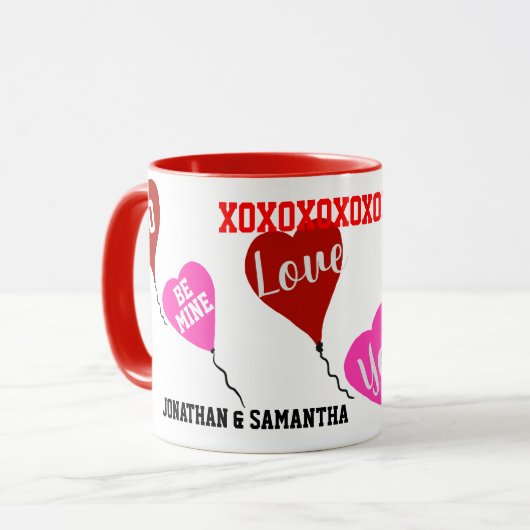 Valentine Sweetheart nennt rosa Herz Tasse (Vorderseite Links)