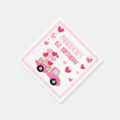 Valentine Sweetheart Pink 1. Geburtstag Party Deko Serviette (Ecke)