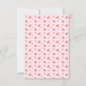 Valentine Sweetheart Pink Peach Herzen Geburtstag Dankeskarte (Rückseite)