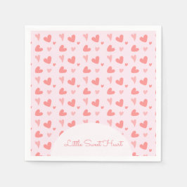 Valentine Sweetheart Pink Peach Herzen Geburtstag Serviette