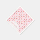 Valentine Sweetheart Pink Peach Herzen Geburtstag Serviette (Ecke)