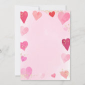Valentine Sweetheart Pink Red Hearts Baby Dusche Einladung (Rückseite)