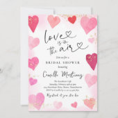 Valentine Sweetheart Pink Red Hearts Brautparty Einladung (Vorderseite)