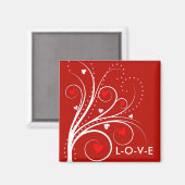 Valentine Sweetheart Tree Magnet (Vorderseite/Rückseite)