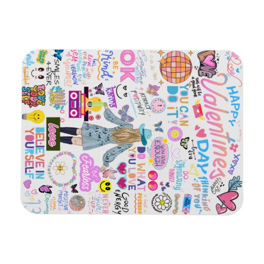 VALENTINE SWIFT-INSPIRIERT AFFIRMATIONS POSTCARD MAGNET (Horizontal)