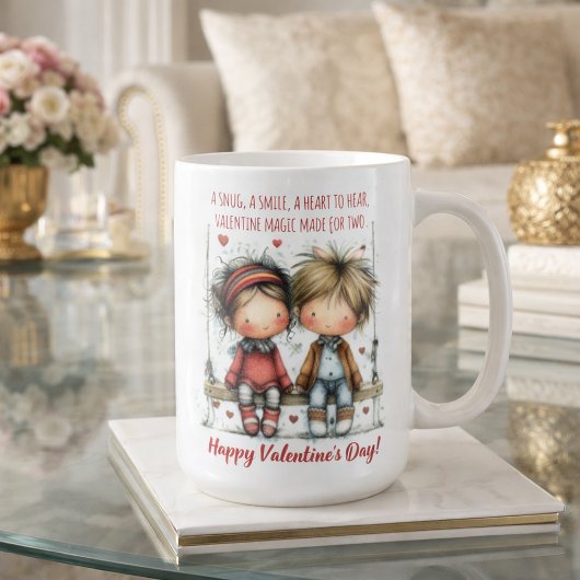 Valentine Swing Kids Illustration Kaffeetasse