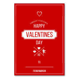 Valentine Symbols Klassenzimmer Valentine Card Tischnummer