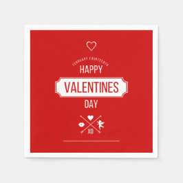 Valentine Symbols Valentiner Tageszeitung Napkins Serviette