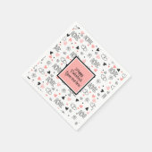 Valentine Tablescape Love Text Sketch Style Napkin Serviette (Ecke)