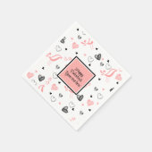 Valentine Tableware Pink Black Love Sketch Napkins Serviette (Ecke)