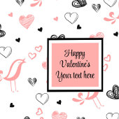 Valentine Tableware Pink Black Love Sketch Napkins Serviette