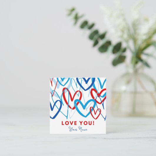 Valentine Tag Heart Scribbles (Stehend Vorderseite)