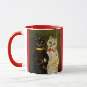 VALENTINE TAGE CAT COUPLE LOUIS WAIN KAFFEE TASSE