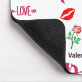 Valentine-Tagesmuster auf weiß Mousepad (Ecke)