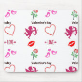 Valentine-Tagesmuster auf weiß Mousepad (Vorne)