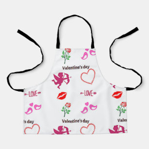 Valentine-Tagesmuster auf weiß Schürze