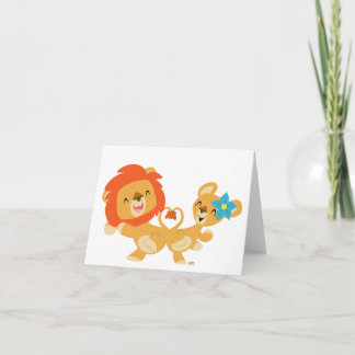Valentine tanzt Löwenpaar notecard Feiertagskarte