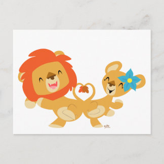 Valentine tanzt Löwenpaar Postkarte