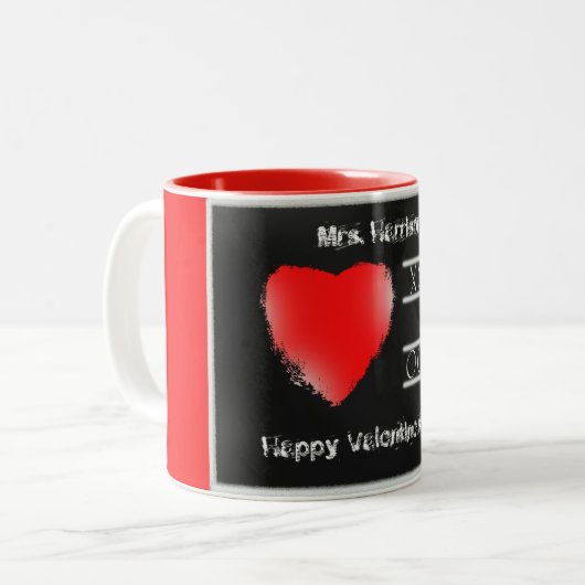 Valentine Tasse für Lehrer (Vorderseite Links)