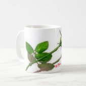 Valentine Tasse mit Single Rose (Vorderseite Links)