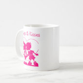 Valentine Tasse Rosa Küssen Silhouette (Vorderseite Links)