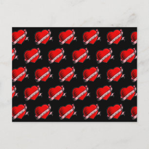 Valentine Tattoo Herz Feiertagspostkarte