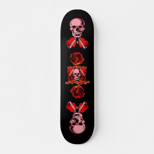 Valentine Tattoo Skull Herz Skateboard (Vorne)