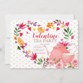 Valentine Tea Party Einladung (Vorderseite)