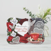 Valentine Tea Party Einladungen (Stehend Vorderseite)