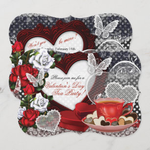 Valentine Tea Party Einladungen