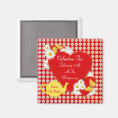Valentine Tea Party Speichern Sie die Datumsmagnet Magnet (Vorderseite/Rückseite)