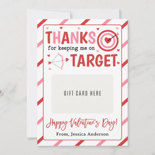 Valentine Teacher Appreciation Gift Card Holder Einladung (Vorderseite)