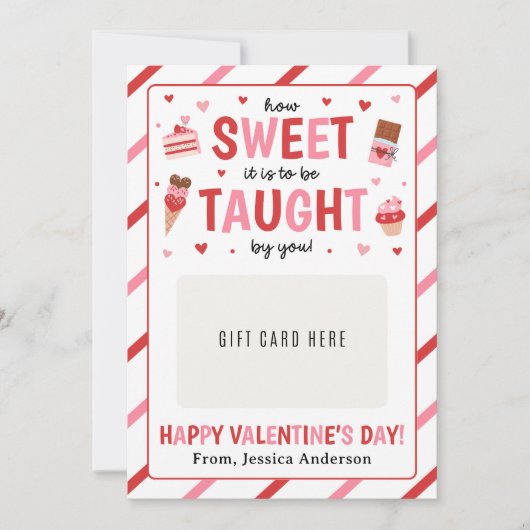 Valentine Teacher Appreciation Gift Card Holder Einladung (Vorderseite)