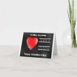 Valentine Teacher Chalkboard Card Karte