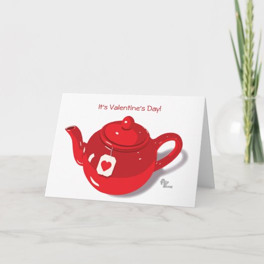 Valentine Teapot Feiertagskarte (Vorderseite)