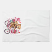 Valentine Teddy Bären auf dem Fahrrad Geschirrtuch (Horizontal)