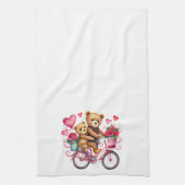 Valentine Teddy Bären auf dem Fahrrad Geschirrtuch (Vertikal)