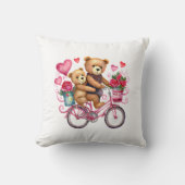 Valentine Teddy Bären auf dem Fahrrad Kissen (Vorderseite)